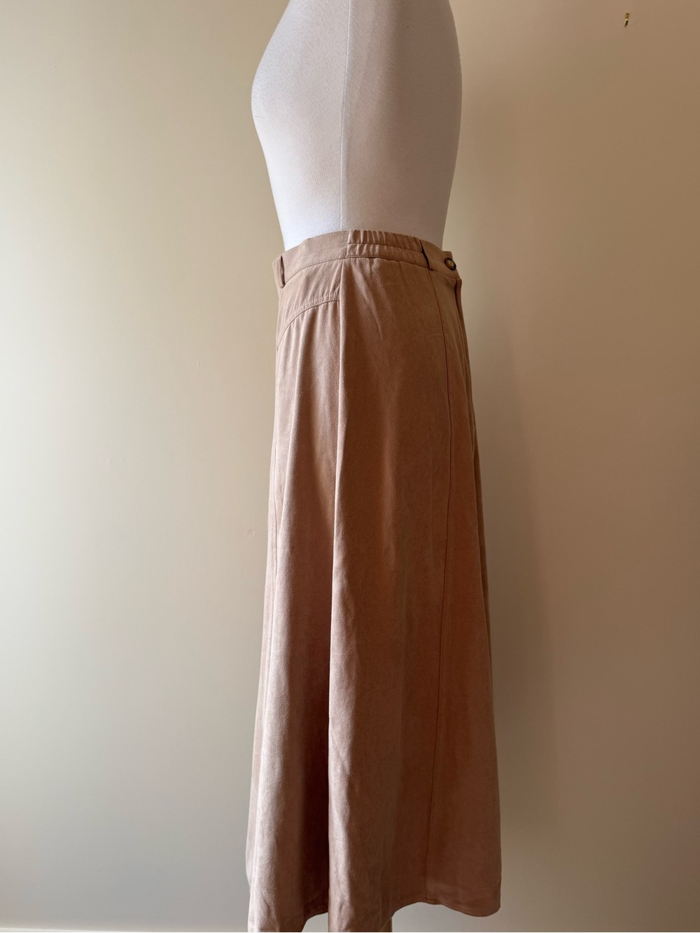 Your Sixth Sense Faux Suede Button Front Midi Skirt - Picture 4 of 6
